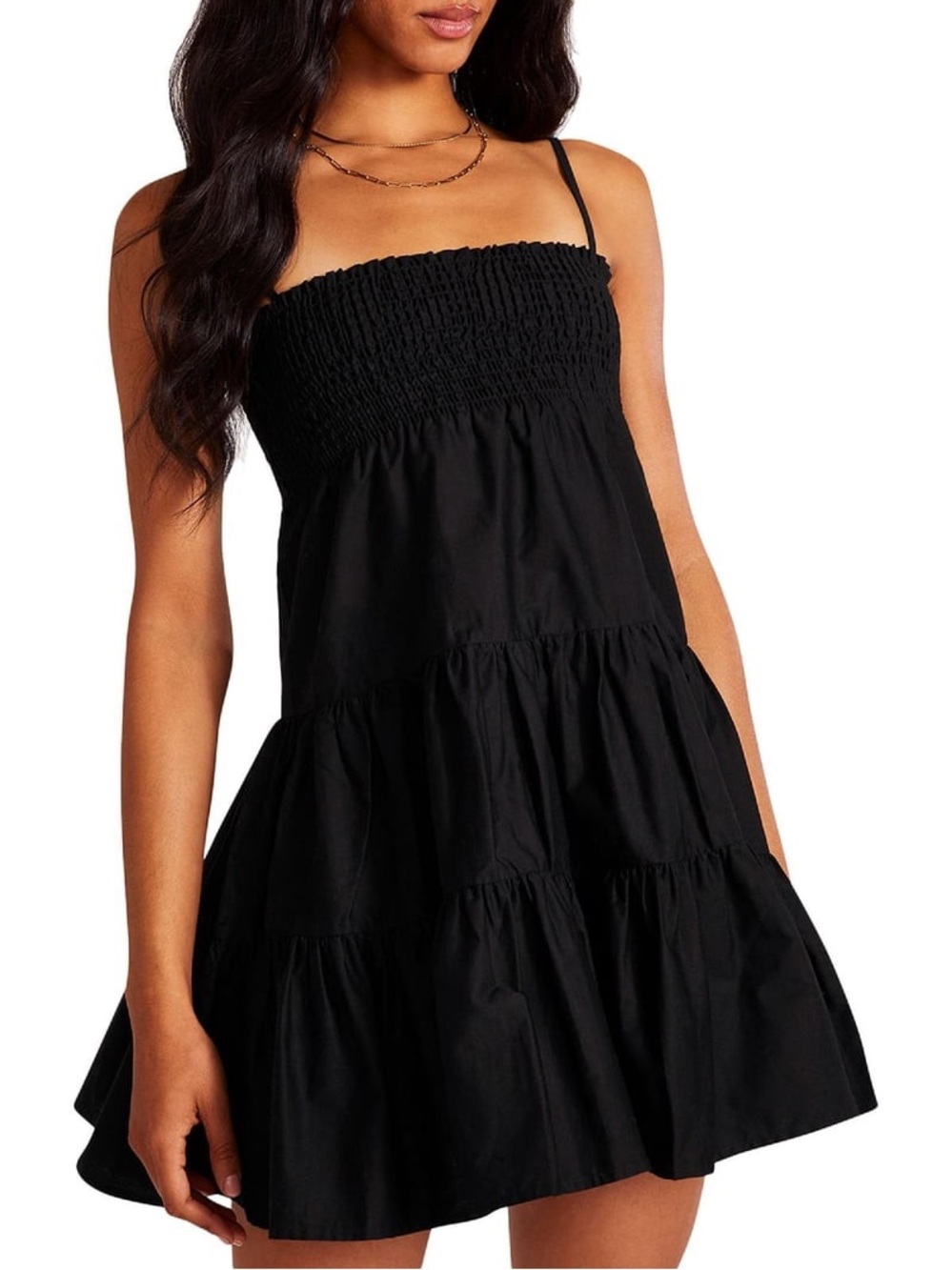 BB Dakota by Steve Madden | Black Smocked Mini Dress | Medium